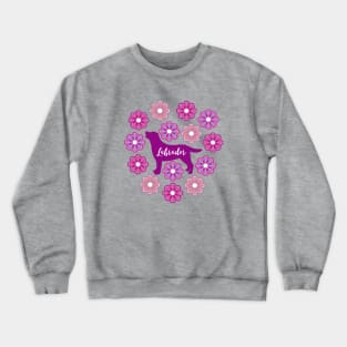 Purple Flowers and Labrador Crewneck Sweatshirt